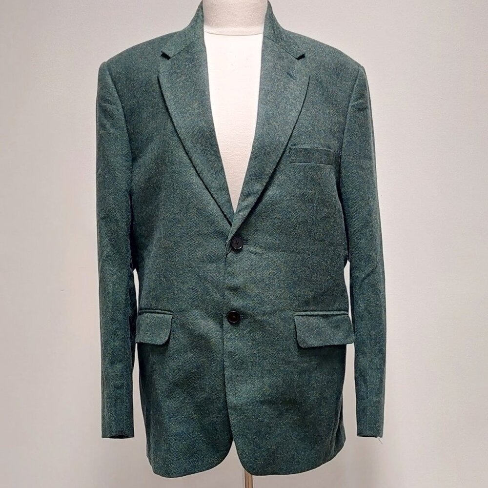 Studio Suits Haberdasher Green Tweed Suit Jacket, Size: 42 Reg.